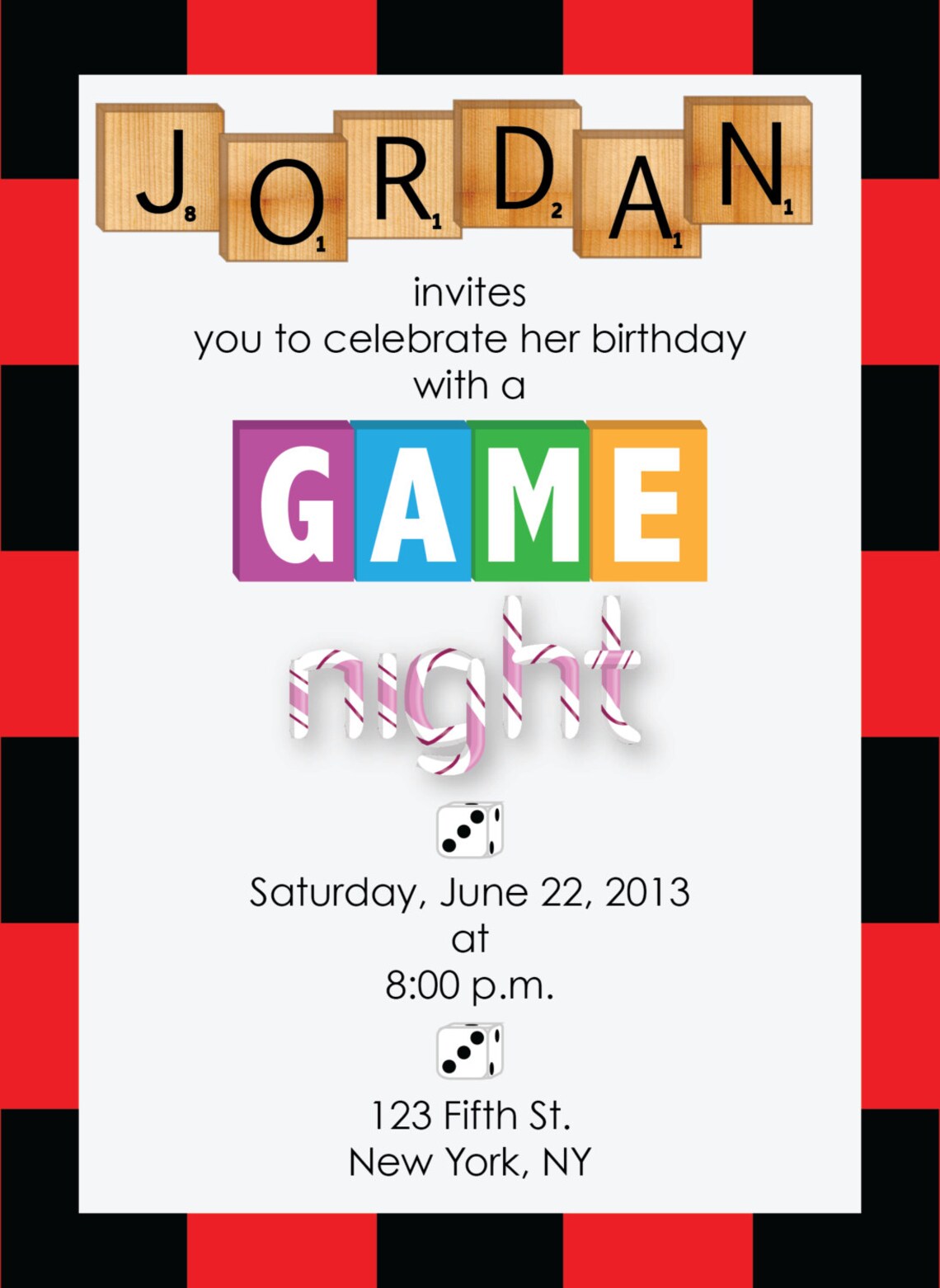 Printable Game Night Party Invitation - Etsy