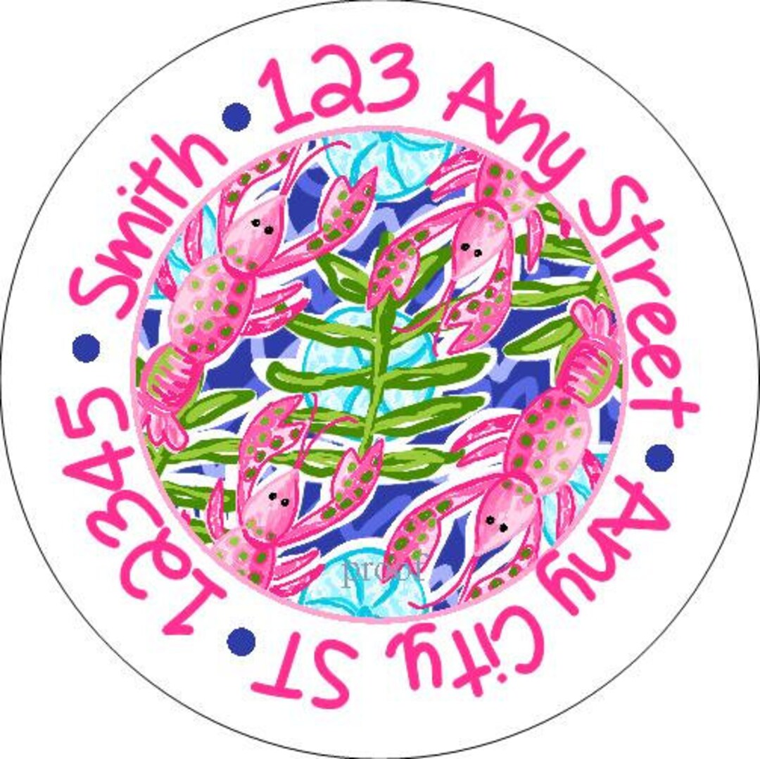 Tropical Lobster Address Labels, Gift Tags, Party Favors - Etsy