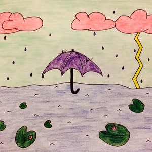 Original Drawing Stormy Showers image 1