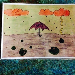 Original Drawing Stormy Showers image 4