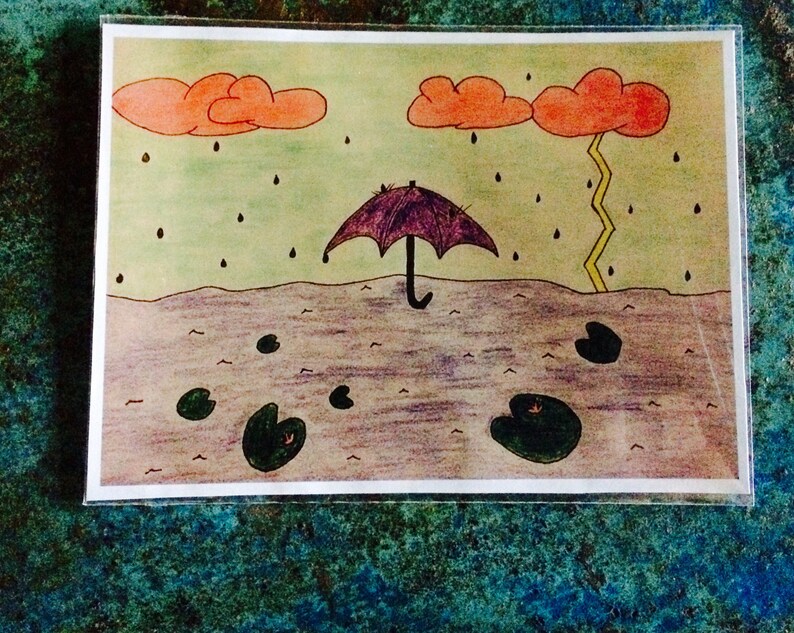 Original Drawing Stormy Showers image 4