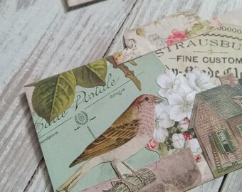 Handmade Collage Junk Journal Index Cards
