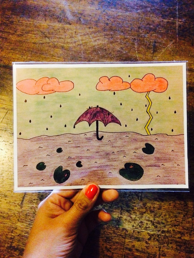 Original Drawing Stormy Showers image 2