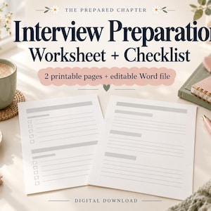 Arbeitsblatt und Checkliste zur Interviewvorbereitung
