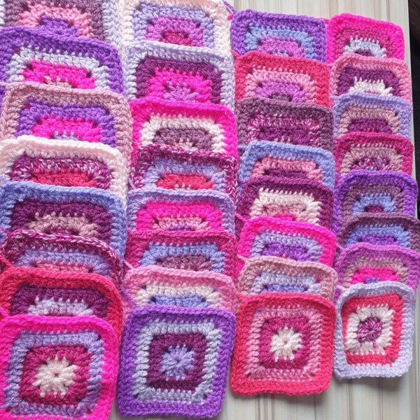 set of 32 crochet squares