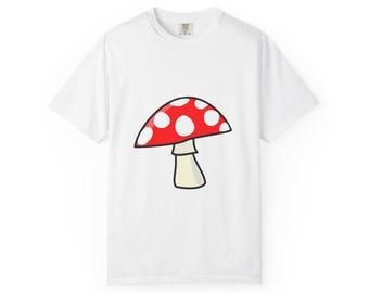 Mushroom Graphic Tee, White Botanical Spore Study Shirt, Goblincore Unisex Top