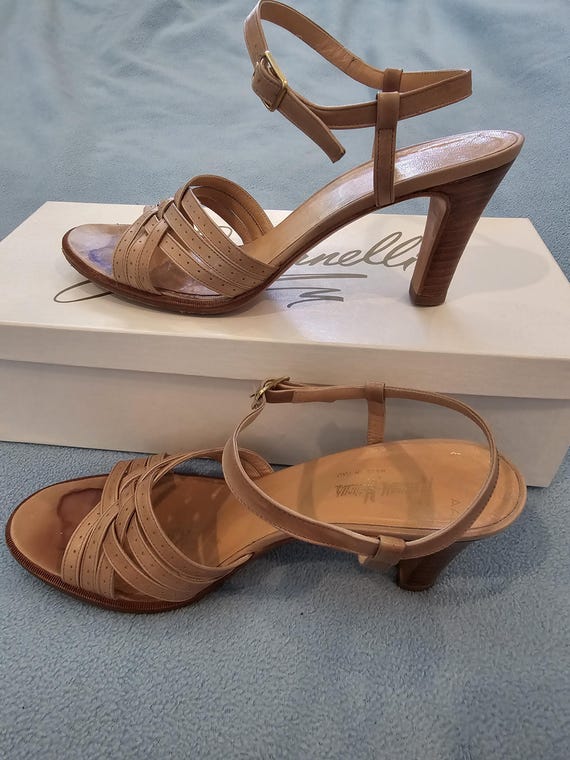 Vintage Julianelli Leather Ankle Strap Sandals - Neiman Marcus
