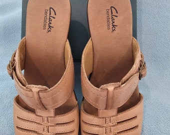 Vintage Shoe Women Clark's Bendables Slip on Mule Carrie Dawn