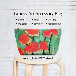 Estojo para acessórios de pé Bolsa de viagem Lápis Maquiagem Bolsa para joias Bolsa Clutch Organizador Presente para ela em dois tamanhos Bolsa de arte Red Poppies