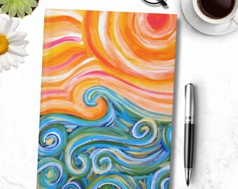 Summer Waves Hardcover Journal: Beach Lover's Diary - 150 Blank Pages