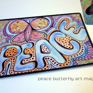 Art Magnet Peace Butterfly 3.5 x 5 image 1