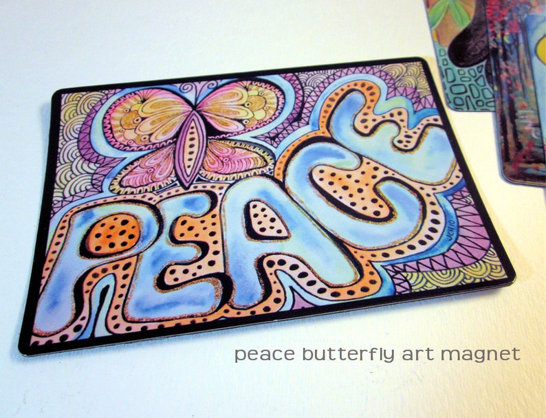 Art Magnet Peace Butterfly 3.5 x 5 image 1