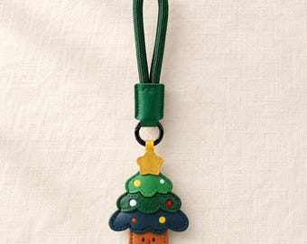 Portachiavi natalizio a forma di orsetto con sciarpa, grazioso ciondolo per borsa a forma di orsetto con la testa inclinata, regalo per la migliore amica.