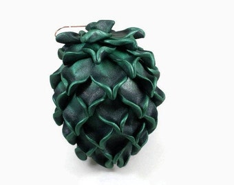 Pine Cone Ornament, forest green ornament, natural decor, polymer clay ornament, rustic design, hostess gift, unique gift, organic sculpture