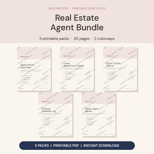 Real Estate Agent Bundle 2026 | Realtor Printable Forms Open House Listing Appointment Buyer Consult Showing Feedback Planner PDF