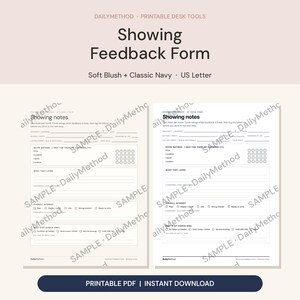 Showing Feedback Form Printable | Real Estate Showing Notes Buyer Tour Sheet Home Showing Checklist for Agents PDF