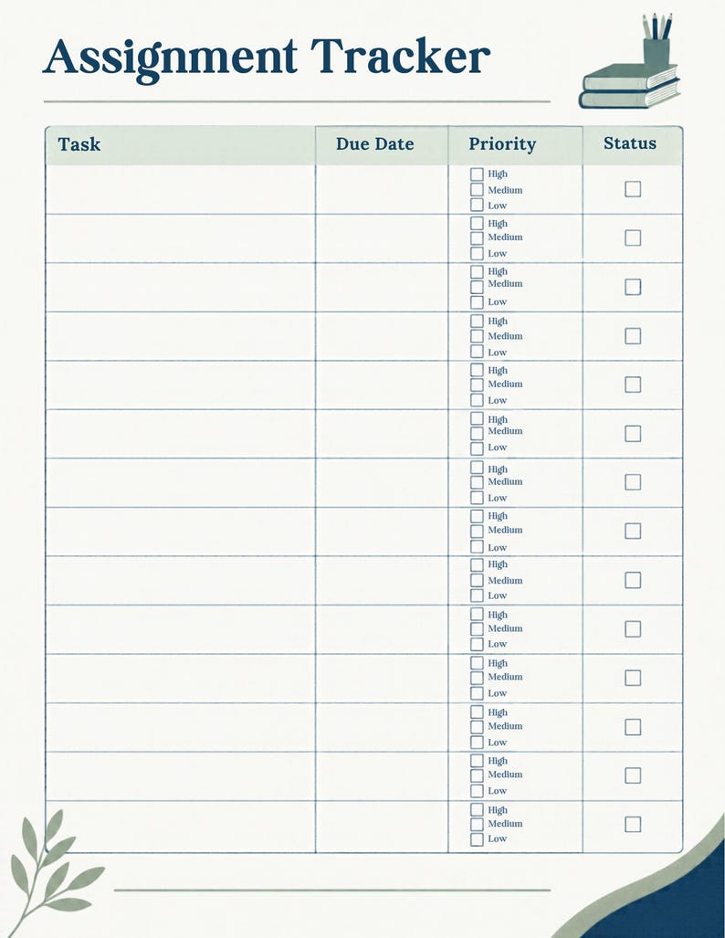 Student Study Planner Bundle, Printable Study Schedule, Homework ...