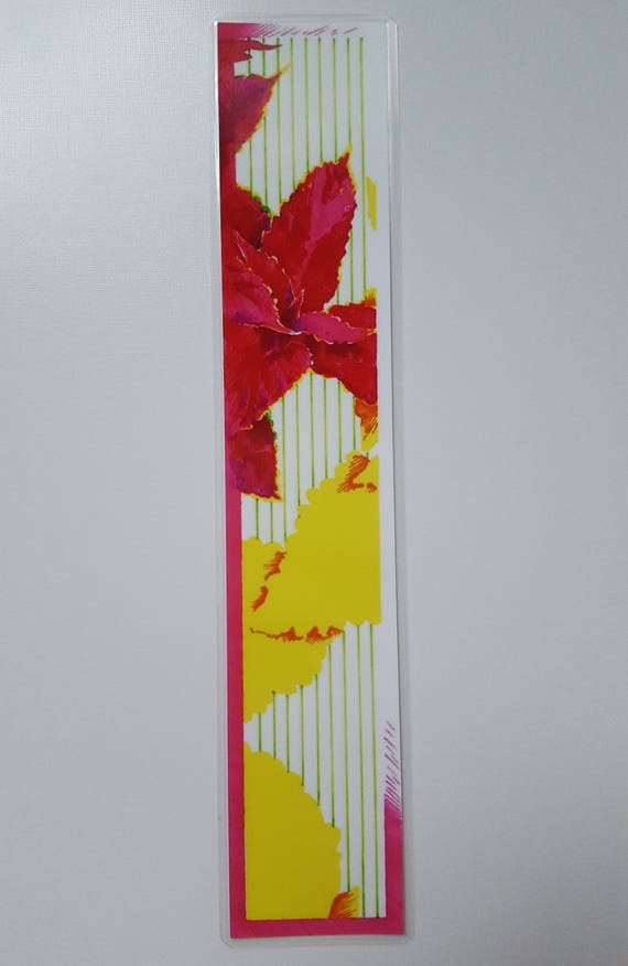 Pink Plant Laminated Print Bookmark Unique Bookmark Gifts Etsy