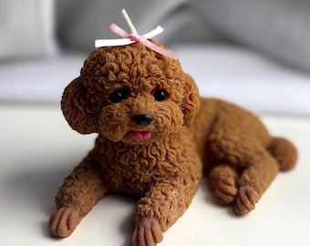 Poodle puppy candle | toy poodle | gift | birthday gift | dog candle