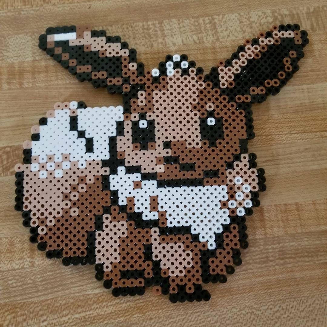 Eevee perler Beads Cosplay Eevee Bead Art Perler Bead Etsy