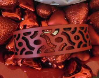 Red laser cut leather bracelet