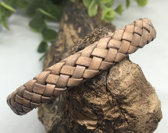 Tan woven  leather bracelet