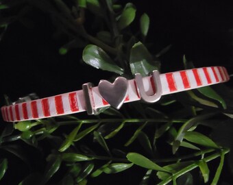 Striped European leather bracelet