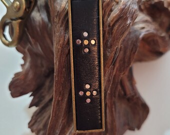Keychain with leather