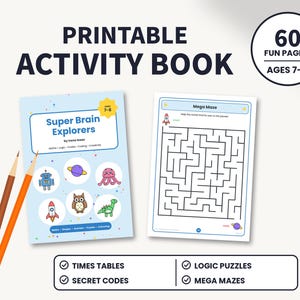 Super Brain Explorers Printable Activity Book (ages 7–8, 60 pages)