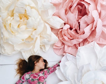 Giant luxurious paper peony 3.5 feet wide | Huge wall paper flower | Storefront giant flowers | Alice in Wonderland party props | Huge peony