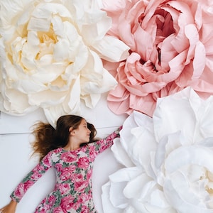 Giant luxurious paper peony 3.5 feet wide | Huge wall paper flower | Storefront giant flowers | Alice in Wonderland party props | Huge peony