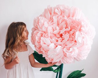 Giant luxurious peony. Self standing flower. Alice in Wonderland photo props. Shop window flower decor. Giant paper decorations