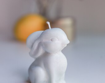 Bunny candle. Organic soy wax candle. Easter bunny party decor. Little bunny candle gift