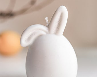 Bunny candle. Organic soy wax candle. Easter bunny party decor. Little bunny candle gift