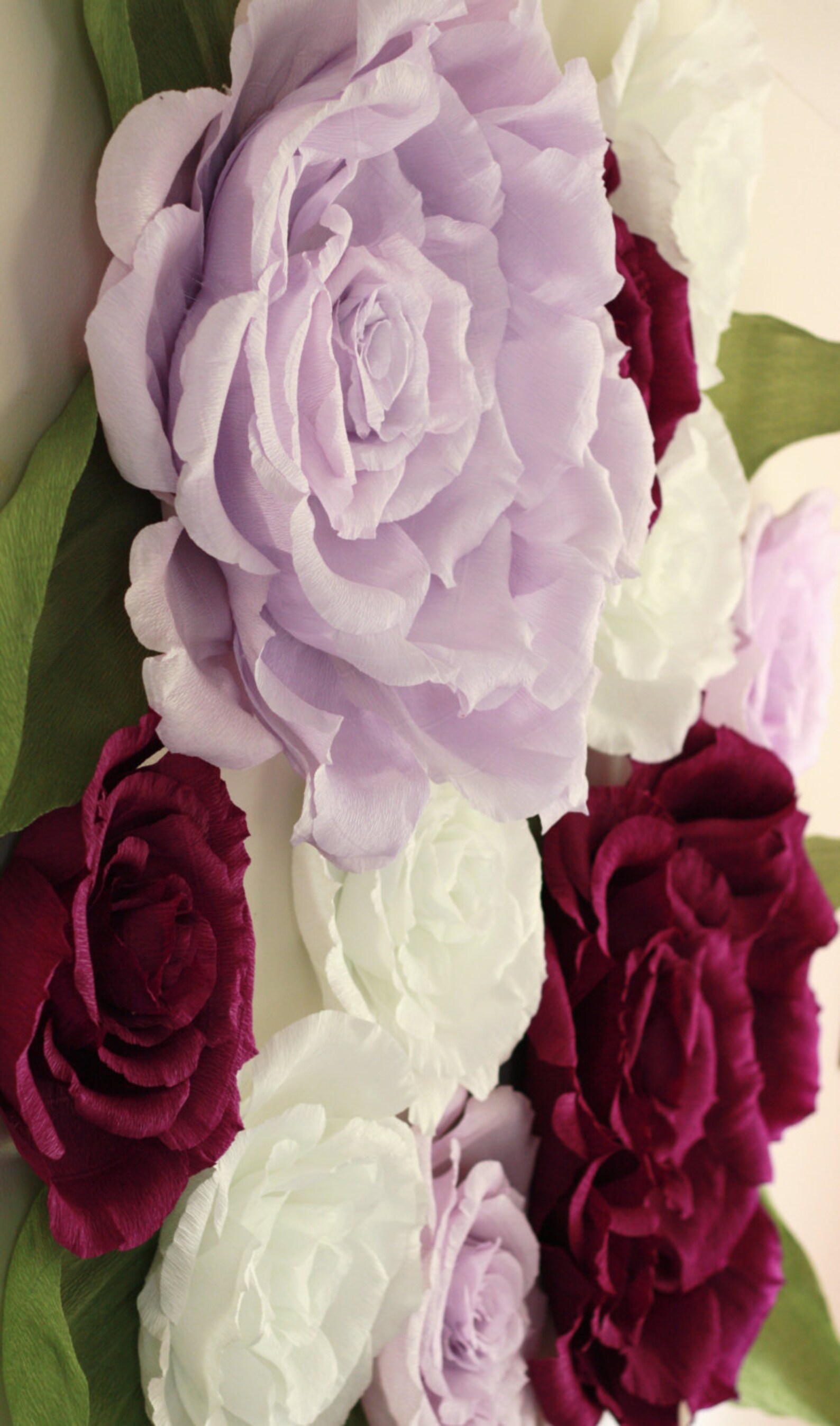 Giant paper flower wall display 5ft x 5ft Purple wedding Etsy