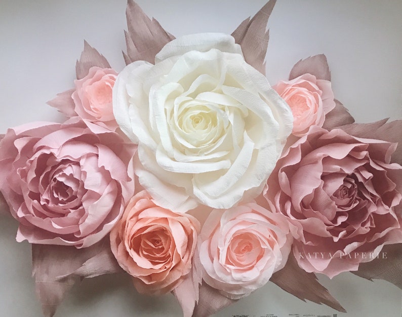 Paper Flower Wall Display Girl Nursery Wall Decor Garden Etsy Paper Flower Wall Display Girl Nursery Wall Decor Garden Etsy