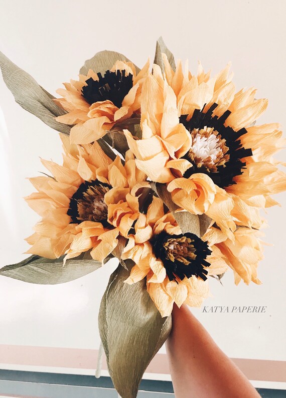 giant sunflower bouquet crepe paper flower decor bridal etsy crepe paper flower decor