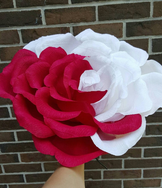 Flor gigante de papel crepé en mezcla de colores rojo y - Etsy España Flor gigante de papel crepé en mezcla de colores rojo y - Etsy España