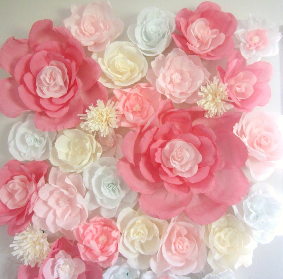 giant paper flower wall display 4ft x 4ft wedding backdrop etsy paper flower display