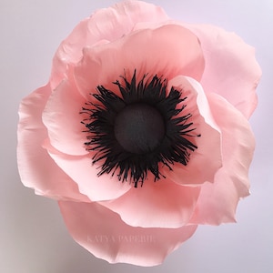 Giant paper poppy Crepe paper anemone. Alice in Wonderland party props. Hanging wall flowers Girl nursery wall paper poppy Secret garden