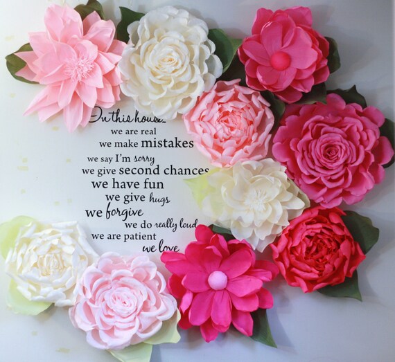 set of 3 giant paper flowers huge paper peony display paper flower backdrop shop window flower garden party wall alice in wonderland huge paper flower