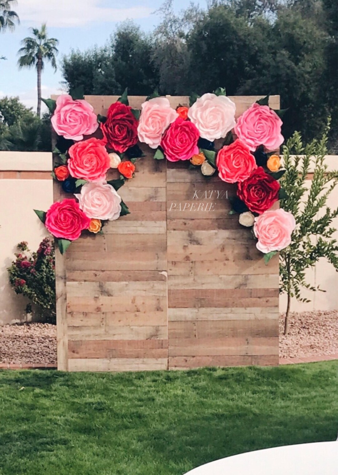 Giant Paper Flower Wall Display. Garden Party Decor. Alice in