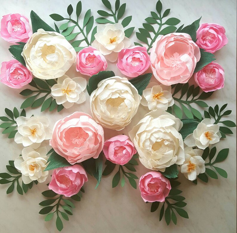 Paper Flower Wall Display. Girl Nursery Wall Decor. Garden Etsy