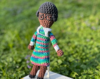 Shirley Chisholm Stuffed Doll - Crochet Toy - Amigurumi