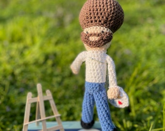 Bob Ross, Artist - Stuffed Doll - Amigurumi Doll