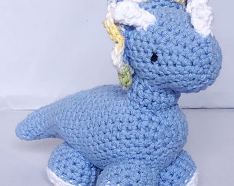 Dinosaur - Triceratops Stuffed Animal - Crochet Dinosaur Toy - Amigurumi Dinosaur - Baby Gift