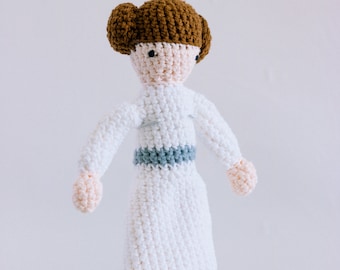 Princess Leia Crocheted Stuffed Doll - Princess Leia from Star Wars Amigurumi Doll