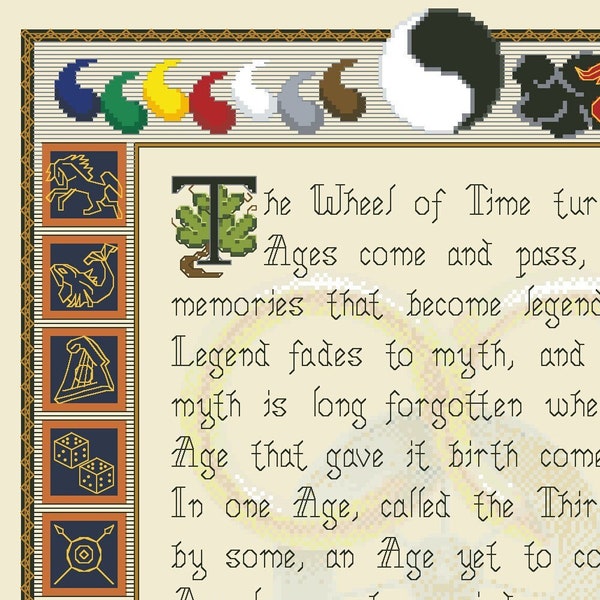 Wheel of Time Quotation Cross Stitch Pattern