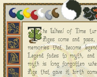 Wheel of Time Quotation Cross Stitch Pattern
