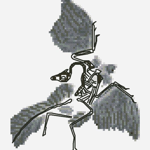 Archaeopteryx Fossil Cross Stitch Pattern (INSTANT DOWNLOAD)